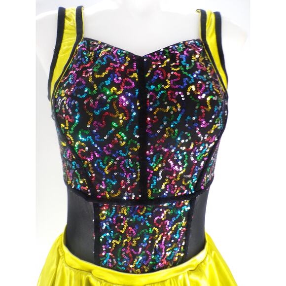 Dance Costume Revolution RC18586 Large Adult Green Jazz Sequin - Picture 2 of 9